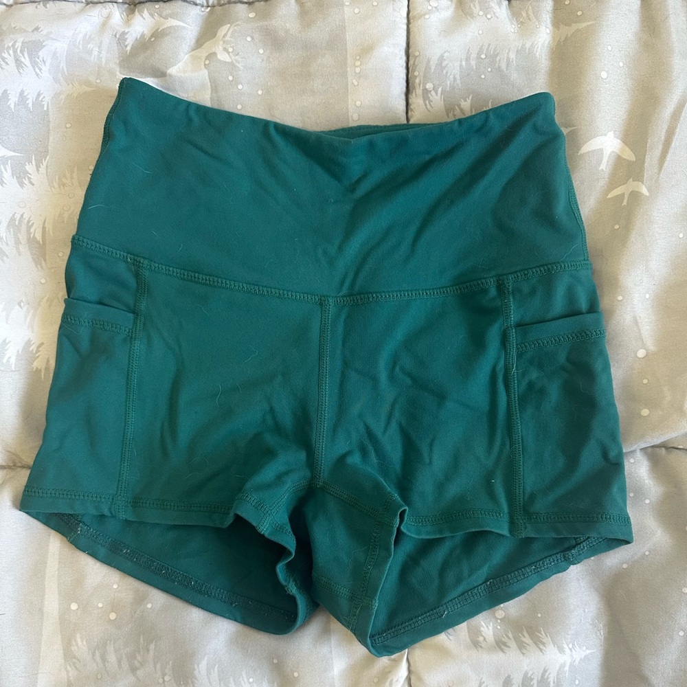 BuffBunny High Waist Teal Shorts